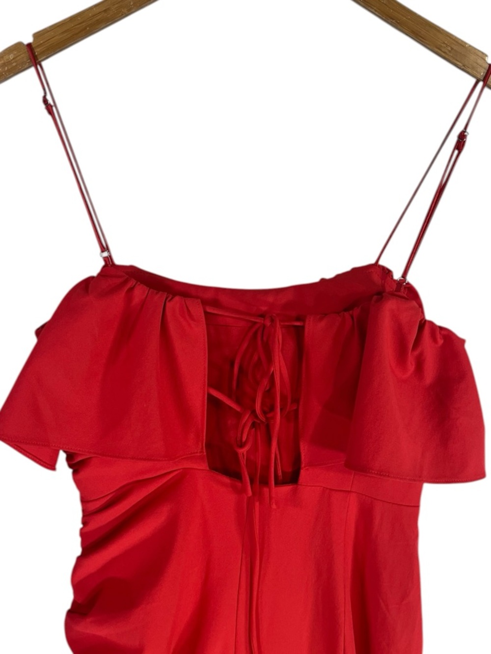NWT Cinq A Sept Crista Dress in Maraschino Cherry Red Size 4 Ruffle Details - Picture 7 of 7